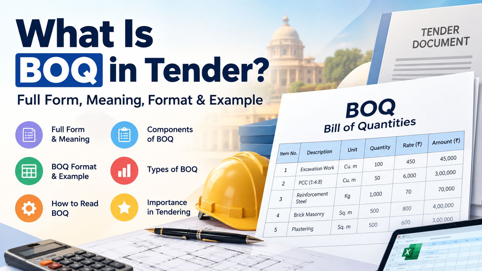What Is BOQ in Tender? Full Form, Meaning, Format & Example